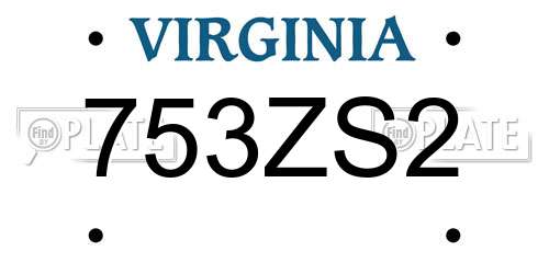 753ZS2 Virginia License Plate