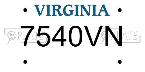 7540VN Virginia License Plate