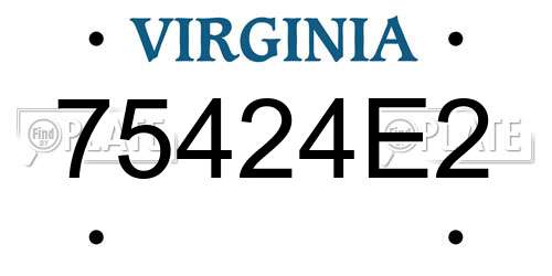75424E2 Virginia License Plate