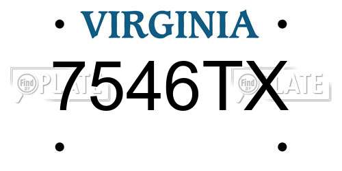 7546TX Virginia License Plate