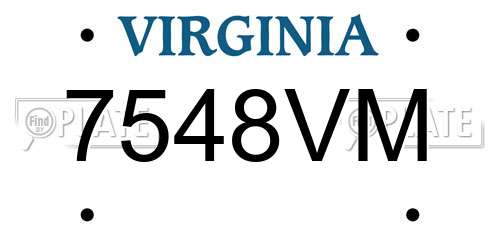 7548VM Virginia License Plate