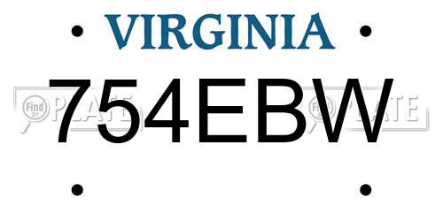 754EBW Virginia License Plate