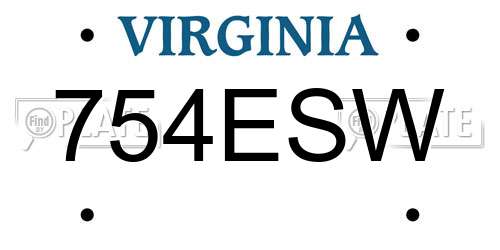 754ESW Virginia License Plate