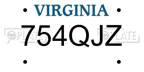 754QJZ Virginia License Plate