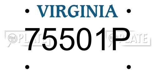 75501P Virginia License Plate