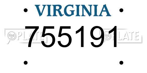 755191 Virginia License Plate