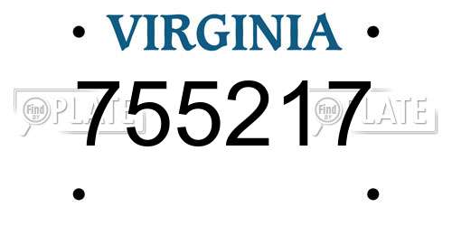 755217 Virginia License Plate