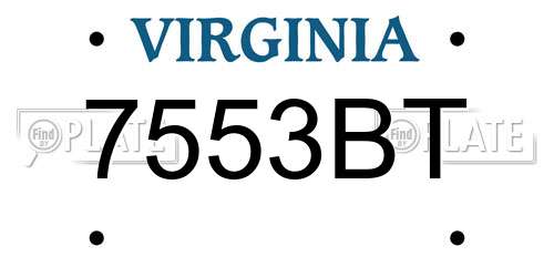 7553BT Virginia License Plate