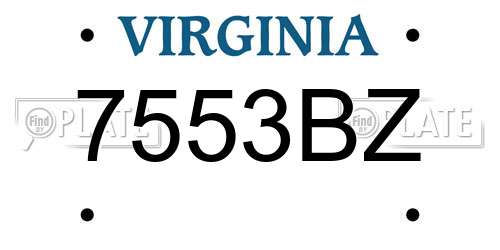 7553BZ Virginia License Plate