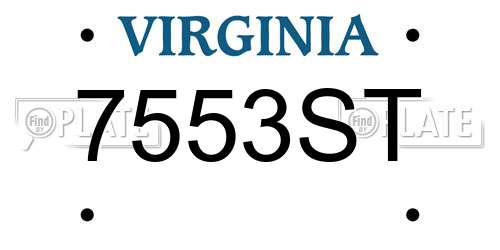 7553ST Virginia License Plate