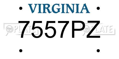 7557PZ Virginia License Plate