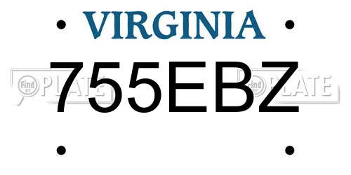 755EBZ Virginia License Plate