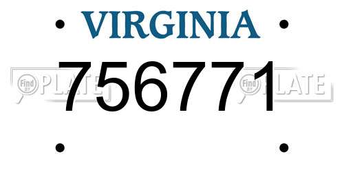 756771 Virginia License Plate