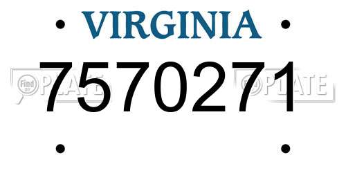 7570271 Virginia License Plate