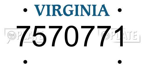 7570771 Virginia License Plate