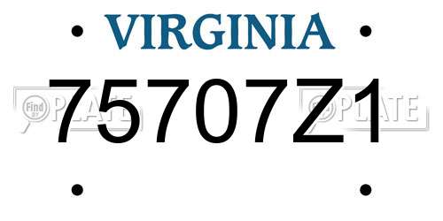 75707Z1 Virginia License Plate