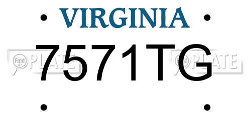 7571TG Virginia License Plate