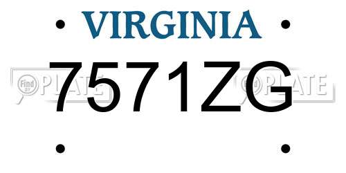 7571ZG Virginia License Plate