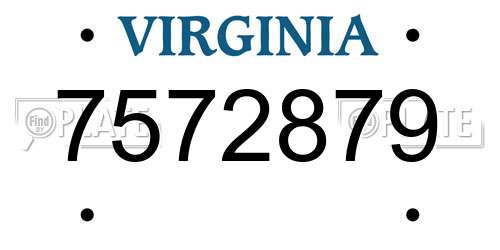 7572879 Virginia License Plate