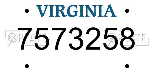 7573258 Virginia License Plate