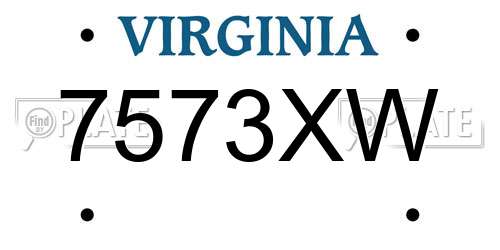 7573XW Virginia License Plate
