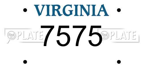 7575 Virginia License Plate