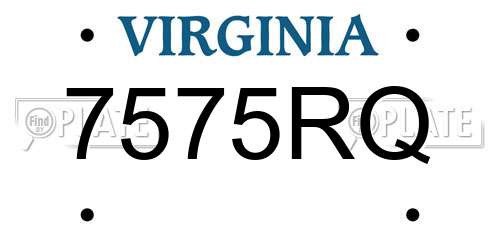 7575RQ Virginia License Plate