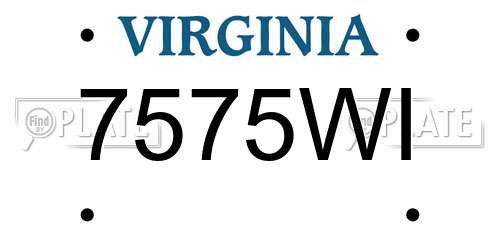 7575WI Virginia License Plate