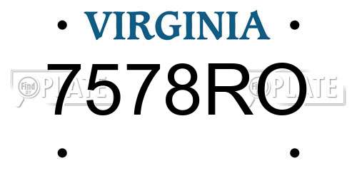 7578RO Virginia License Plate