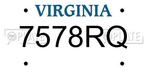 7578RQ Virginia License Plate