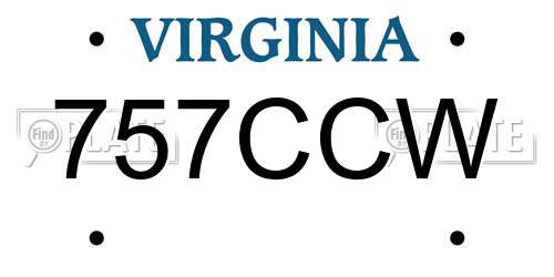 757CCW Virginia License Plate
