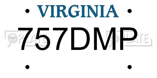 757DMP Virginia License Plate
