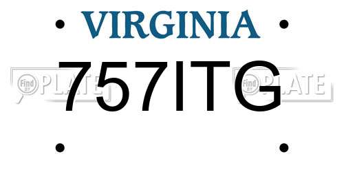 757ITG Virginia License Plate