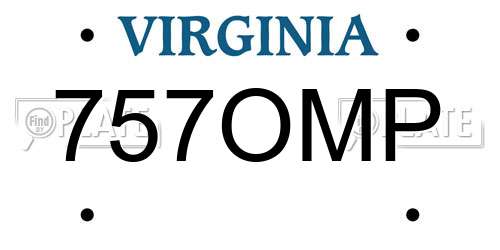 757OMP Virginia License Plate