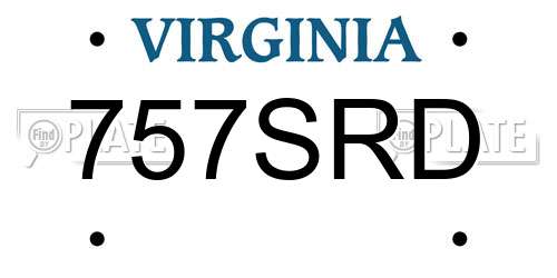 757SRD Virginia License Plate