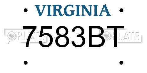 7583BT Virginia License Plate