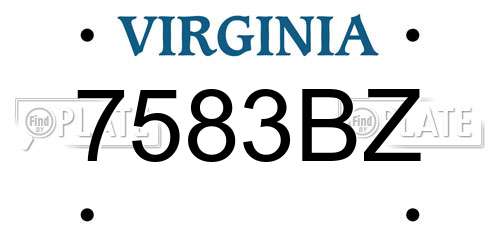 7583BZ Virginia License Plate