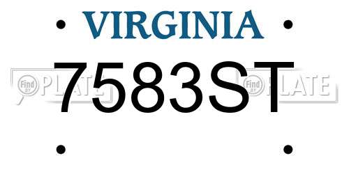 7583ST Virginia License Plate