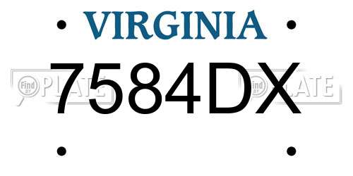 7584DX Virginia License Plate