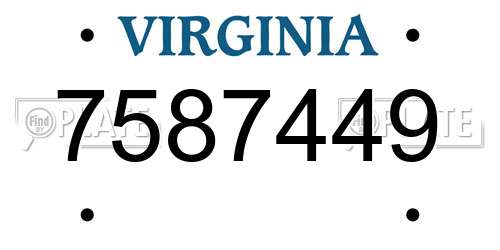 7587449 Virginia License Plate