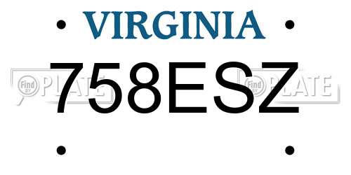 758ESZ Virginia License Plate