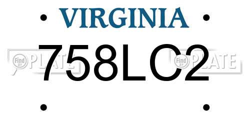 758LC2 Virginia License Plate