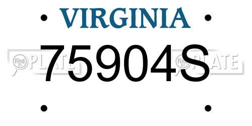 75904S Virginia License Plate