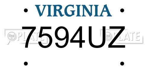 7594UZ Virginia License Plate