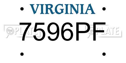 7596PF Virginia License Plate