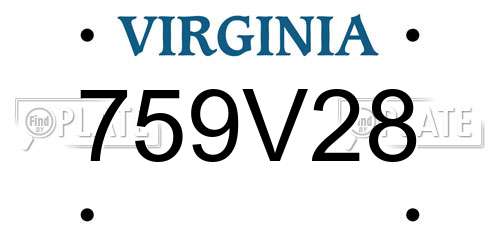 759V28 Virginia License Plate