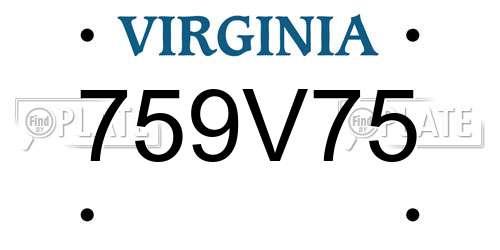 759V75 Virginia License Plate