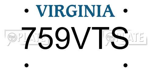 759VTS Virginia License Plate