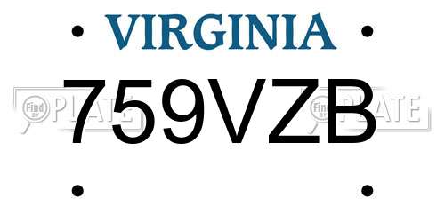 759VZB Virginia License Plate