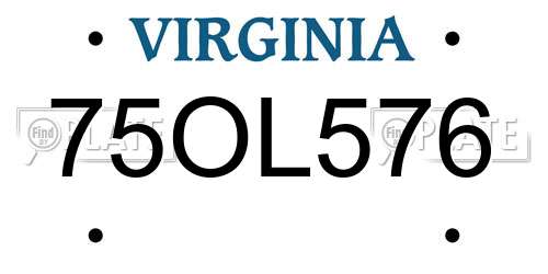 75OL576 Virginia License Plate
